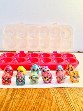 Hatchimals Glamfetti Limmy Eddish Dozen Figures Lot(12) With Egg Case SML Rare